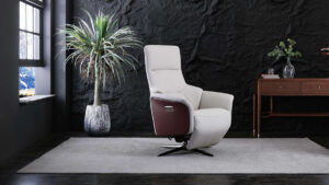 Commercial recliner displayed in showroom