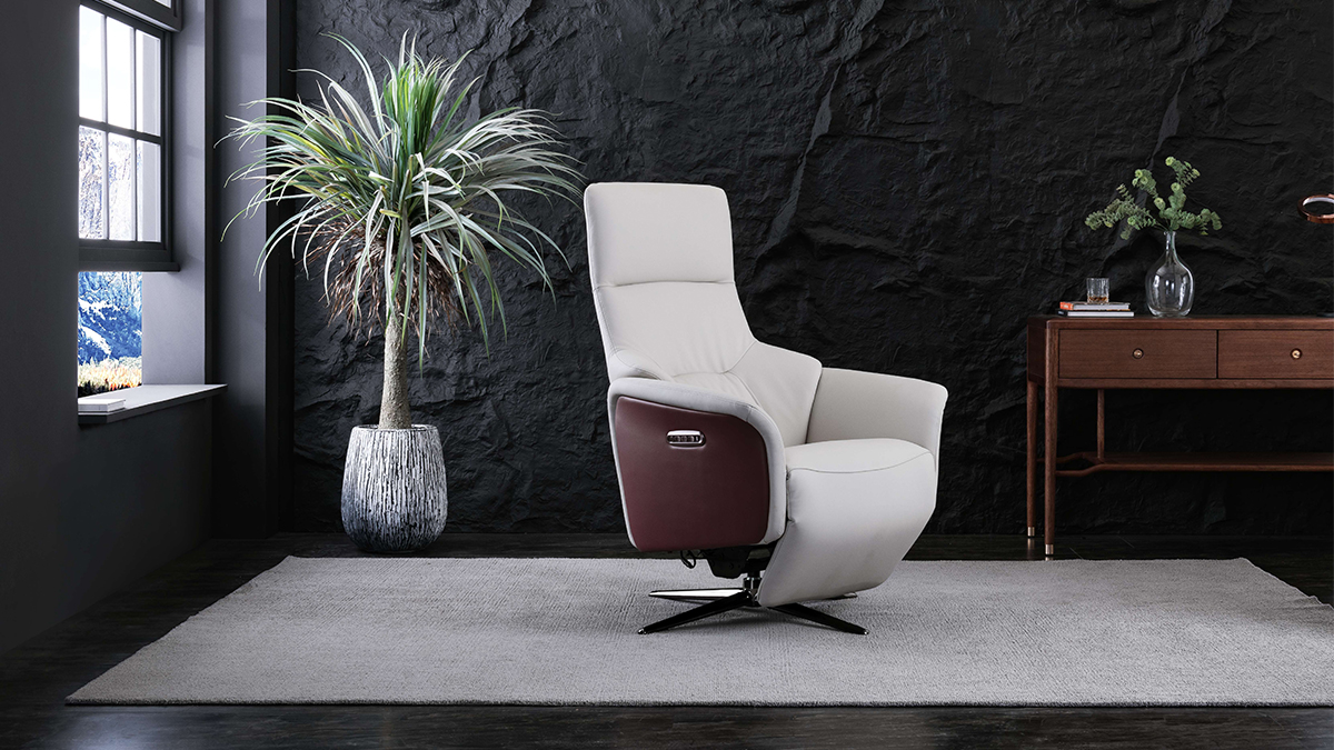 Commercial recliner displayed in showroom