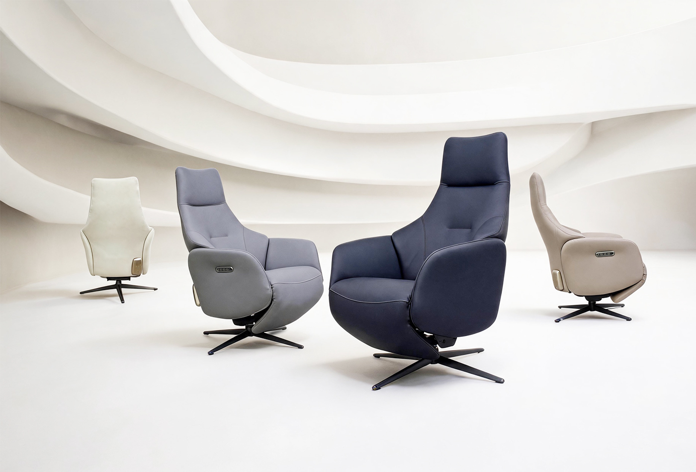 2026 Ergonomic Chair Buying Guide: four color options of the same model displayed together to help users choose the right match for their home decor