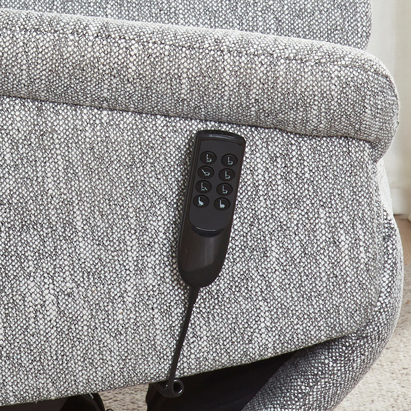 Wired remote control and side pocket of an electric chair for the elderly
